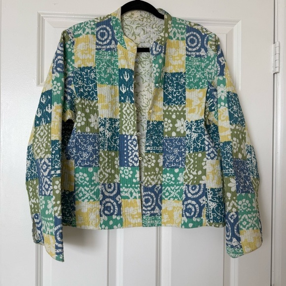 Orvis Lightweight Quilted Jacket Green Patchwork Size Large - Picture 1 of 8